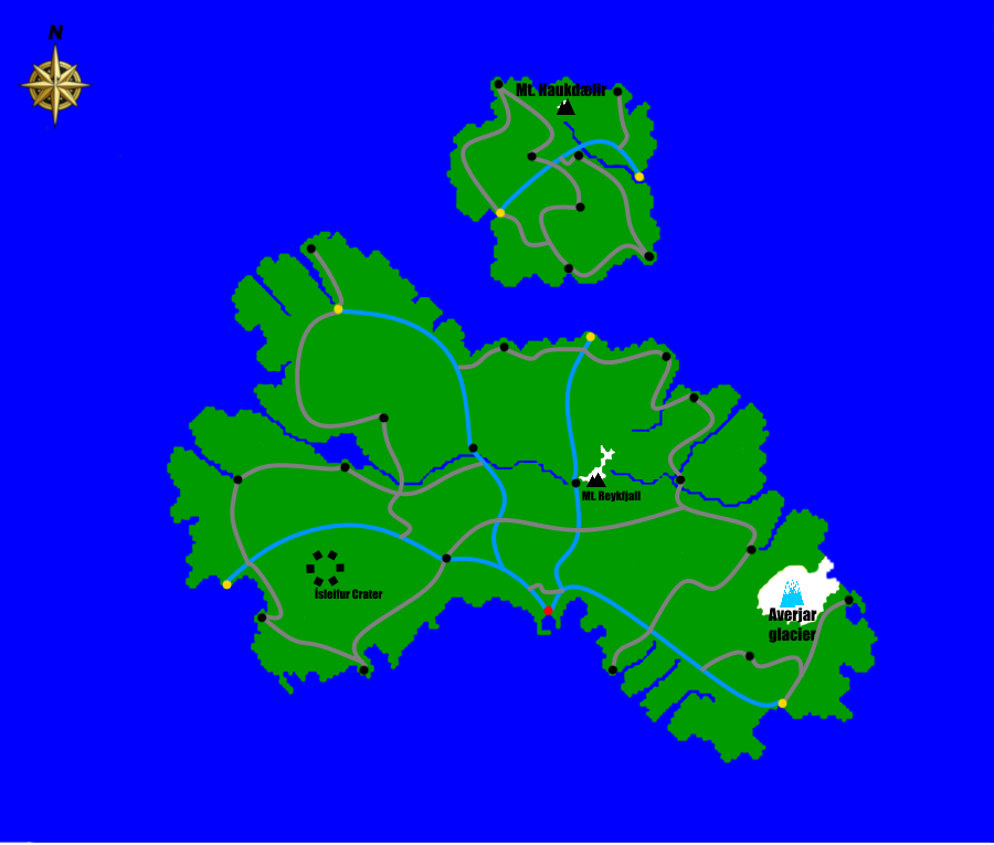 Political map of Svarthaedir with provinces