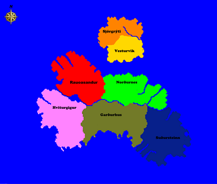 Provincial boundaries map of Svarthaedir